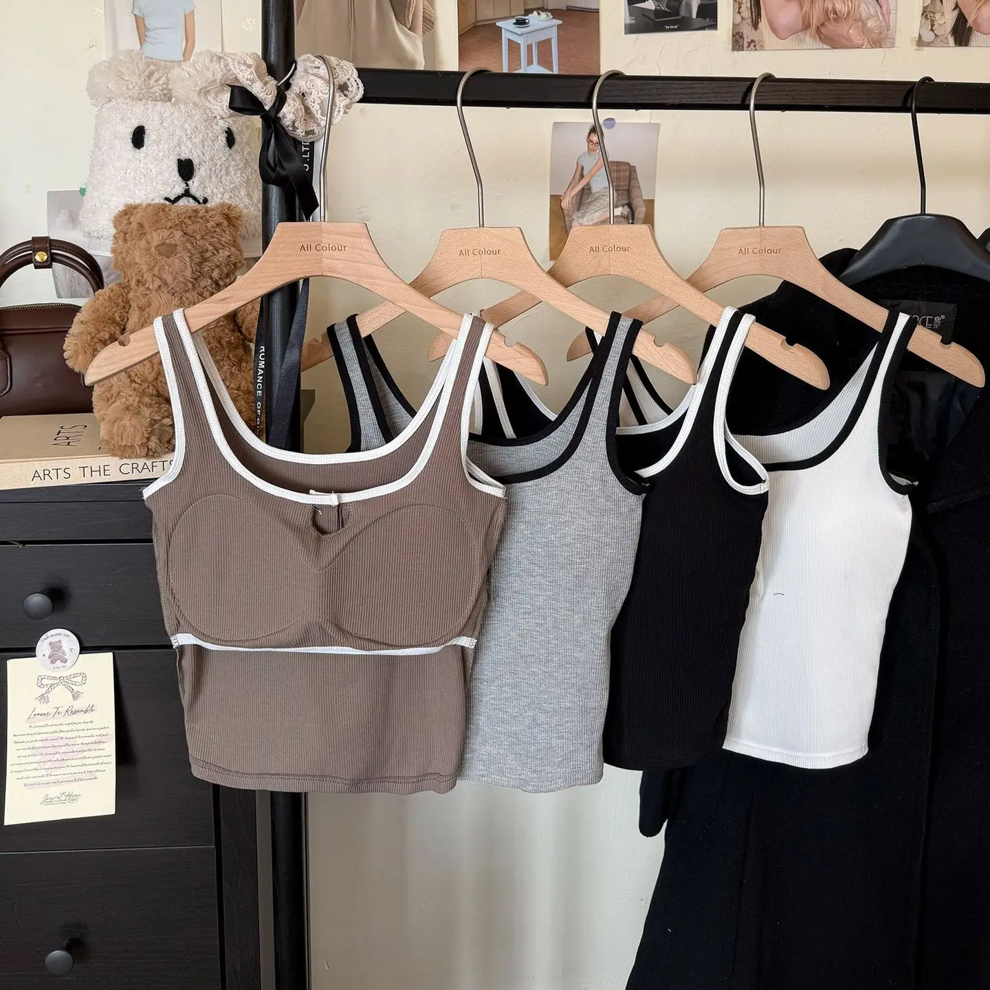 Trimmed Button-up Built-In Bra Camisole